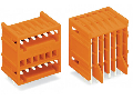 THT double-deck male header; 1.0 x 1.0 mm solder pin; angled; 100% protected against mismating; Pin spacing 3.81 mm; 8-pole; orange