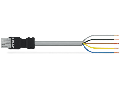 pre-assembled connecting cable; Eca; Socket/open-ended; 5-pole; Cod. B; 4m; 1,50 mm²; gray