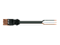 pre-assembled connecting cable; B2ca; Plug/open-ended; 3-pole; Cod. S; 8 m; 1,50 mm; brown