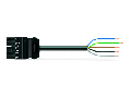 pre-assembled connecting cable; Eca; Plug/open-ended; 5-pole; Cod. A; H05VV-F 5G 2.5 mm; 6 m; 2,50 mm; black