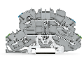 Double-deck terminal block; Ground conductor/through terminal block; PE/N; without marker carrier; for DIN-rail 35 x 15 and 35 x 7.5; 2.5 mm²; Push-in CAGE CLAMP®; 2,50 mm²; gray