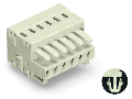 1-conductor female plug; 100% protected against mismating; Snap-in mounting feet; 1.5 mm²; Pin spacing 3.5 mm; 8-pole; 1,50 mm²; light gray