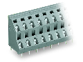 Double-deck PCB terminal block; 2.5 mm²; Pin spacing 7.5 mm; 2 x 6-pole; CAGE CLAMP®; 2,50 mm²; gray