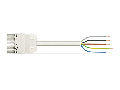 pre-assembled connecting cable; Eca; Socket/open-ended; 5-pole; Cod. A; H05Z1Z1-F 5G 2.5 mm; 2 m; 2,50 mm; white