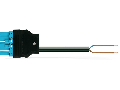 pre-assembled connecting cable; Eca; Plug/open-ended; 5-pole; Cod. I; H05VV-F 2 x 1.5 mm; 6 m; 1,50 mm; blue