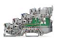 4-conductor sensor terminal block; LED (yellow); for PNP-(high-side) switching sensors; with ground contact; with pluggable signal level; 1 mm²; Push-in CAGE CLAMP®; 1,00 mm²; gray