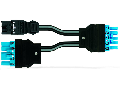 pre-assembled Y-cable; Eca; 2 x plug/socket; 3-pole + 5-pole/5-pole; Cod. A/I; H05Z1Z1-F 3G 2.5 mm²; H05Z1Z1-F 2 x 1,50 mm²; 0.5 m; 1,50 mm²; black/blue