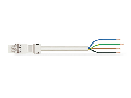 pre-assembled connecting cable; Eca; Plug/open-ended; 4-pole; Cod. A; H05Z1Z1-F 4G 1.5 mm; 1 m; 1,50 mm; white