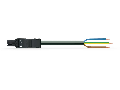 pre-assembled connecting cable; Eca; Socket/open-ended; 3-pole; Cod. A; H05VV-F 3G 1.5 mm; 4m; 1,50 mm; black