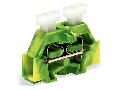 2-conductor terminal block; on both sides with push-button; with fixing flange; for screw or similar mounting types; Fixing hole 3.2 mm Ø; 2.5 mm²; CAGE CLAMP®; 2,50 mm²; green-yellow