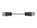 pre-assembled interconnecting cable; Eca; Socket/plug; 3-pole; Cod. B; H05VV-F 3 x 1.0 mm; 2 m; 1,00 mm; gray