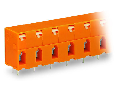 PCB terminal block; push-button; 2.5 mm; Pin spacing 10.16 mm; 4-pole; CAGE CLAMP; 2,50 mm; orange