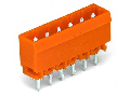 THT male header; 1.2 x 1.2 mm solder pin; straight; Pin spacing 5.08 mm; 18-pole; orange