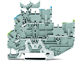 1-conductor/1-pin double deck receptacle terminal block; Ground conductor/through terminal block; PE/N; without marker carrier; for DIN-rail 35 x 15 and 35 x 7.5; 2.5 mm²; Push-in CAGE CLAMP®; 2,50 mm²; gray