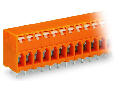 PCB terminal block; push-button; 2.5 mm; Pin spacing 5.08 mm; 3-pole; CAGE CLAMP; 2,50 mm; orange