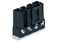 Plug for PCBs; straight; 4-pole; Cod. A; black