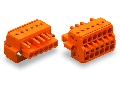 2-conductor female connector; Screw flange; 2.5 mm²; Pin spacing 5.08 mm; 14-pole; 2,50 mm²; orange