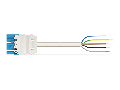 pre-assembled connecting cable; Eca; Plug/open-ended; 5-pole; Cod. I; H05VV-F 5G 1.5 mm; 5 m; 1,50 mm; blue