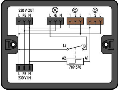 Distribution box; Surge switch circuit; 1 input; 4 outputs; Cod. A, S; MIDI; black