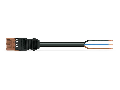 pre-assembled connecting cable; Eca; Plug/open-ended; 3-pole; Cod. S; H05VV-F 3 x 1.5 mm; 2 m; 1,50 mm; brown