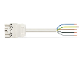 pre-assembled connecting cable; Eca; Plug/open-ended; 5-pole; Cod. A; H05Z1Z1-F 5G 2.5 mm; 5 m; 2,50 mm; white