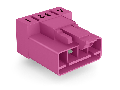 Plug for PCBs; angled; 4-pole; Cod. B; pink