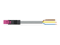 pre-assembled connecting cable; Eca; Plug/open-ended; 3-pole; Cod. B; 1 m; 1,00 mm²; pink