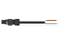 pre-assembled connecting cable; Eca; Plug/open-ended; 2-pole; Cod. A; H05VV-F 2 x 1.5 mm; 5 m; 1,50 mm; black