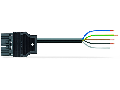 pre-assembled connecting cable; Eca; Plug/open-ended; 5-pole; Cod. L; H05VV-F 5G 2.5 mm²; 3 m; 2,50 mm²; dark gray