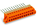 Feedthrough terminal block; Plate thickness: 1.5 mm; 2.5 mm; Pin spacing 5.08 mm; 12-pole; CAGE CLAMP; 2,50 mm; orange