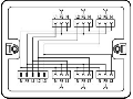 Distribution box; Three-phase to single-phase current (400 V/230 V); 1 input; 6 outputs; Cod. A; MIDI; white