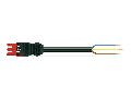 pre-assembled connecting cable; Eca; Socket/open-ended; 3-pole; Cod. P; H05VV-F 3G 2.5 mm²; 1 m; 2,50 mm²; red