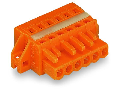 1-conductor female plug; clamping collar; 2.5 mm²; Pin spacing 5.08 mm; 20-pole; 2,50 mm²; orange