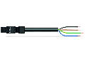 pre-assembled connecting cable; Eca; Socket/open-ended; 4-pole; Cod. A; H05Z1Z1-F 4G 1.5 mm²; 3 m; 1,50 mm²; black