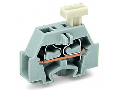 2-conductor terminal block; on one side with push-button; with fixing flange; for screw or similar mounting types; Fixing hole 3.2 mm Ø; 2.5 mm²; CAGE CLAMP®; 2,50 mm²; light gray