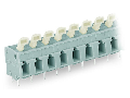 PCB terminal block; push-button; 2.5 mm; Pin spacing 7.5/7.62 mm; 2-pole; suitable for Ex-e applications; CAGE CLAMP; commoning option; 2,50 mm; light gray