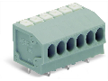 PCB terminal block; push-button; 1.5 mm²; Pin spacing 3.5 mm; 7-pole; Push-in CAGE CLAMP®; 1,50 mm²; gray