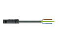 pre-assembled connecting cable; Eca; Plug/open-ended; 3-pole; Cod. A; H05VV-F 3G 1.5 mm; 1 m; 1,50 mm; black