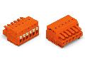 1-conductor female plug; 100% protected against mismating; push-button; 1.5 mm; Pin spacing 3.81 mm; 20-pole; 1,50 mm; orange