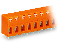 PCB terminal block; push-button; 2.5 mm²; Pin spacing 7.62 mm; 4-pole; CAGE CLAMP®; 2,50 mm²; orange