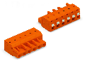 1-conductor female plug; push-button; 2.5 mm²; Pin spacing 7.62 mm; 12-pole; 2,50 mm²; orange