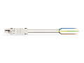 pre-assembled connecting cable; Eca; Socket/open-ended; 3-pole; Cod. A; 2 m; 1,00 mm; white