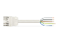 pre-assembled connecting cable; Eca; Socket/open-ended; 5-pole; Cod. A; H05VV-F 5G 1.5 mm; 3 m; 1,50 mm; white