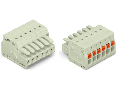 1-conductor female plug; 100% protected against mismating; push-button; 1.5 mm; Pin spacing 3.5 mm; 24-pole; 1,50 mm; light gray