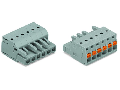 1-conductor female plug; push-button; 2.5 mm; Pin spacing 5 mm; 10-pole; 2,50 mm; gray