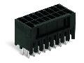 THR male header, 2-row; 0.8 x 0.8 mm solder pin; straight; 100% protected against mismating; Pin spacing 3.5 mm; 2 x 16-pole; black