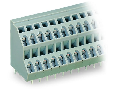 Double-deck PCB terminal block; 2.5 mm²; Pin spacing 5 mm; 2 x 7-pole; CAGE CLAMP®; 2,50 mm²; green-yellow, blue, gray