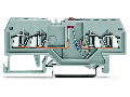 Component terminal block; 4-conductor; LED (red); 24 VDC; for DIN-rail 35 x 15 and 35 x 7.5; 1.5 mm²; CAGE CLAMP®; 1,50 mm²; gray