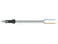 pre-assembled connecting cable; Eca; Socket/open-ended; 2-pole; Cod. B; Control cable 2 x 1.0 mm²; 1 m; 1,00 mm²; gray