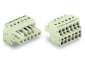 2-conductor female connector; 100% protected against mismating; Strain relief plate; 2.5 mm²; Pin spacing 5 mm; 5-pole; 2,50 mm²; light gray